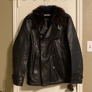 Yves Saint Laurent Leather Jacket with neck trim